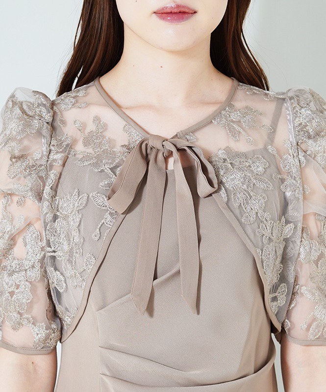 ラメフラワーボレロセットドレープドレス