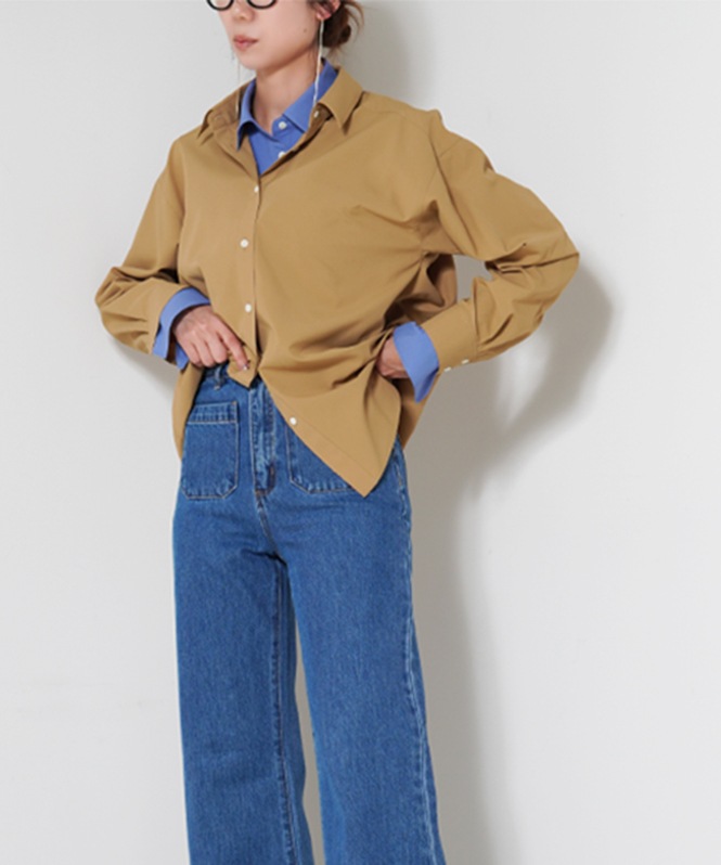 コットンタイプライターレイヤーシャツ