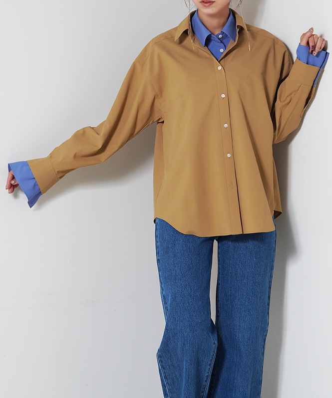 コットンタイプライターレイヤーシャツ