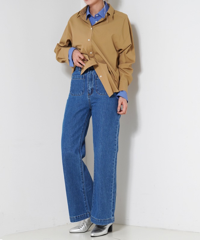 コットンタイプライターレイヤーシャツ