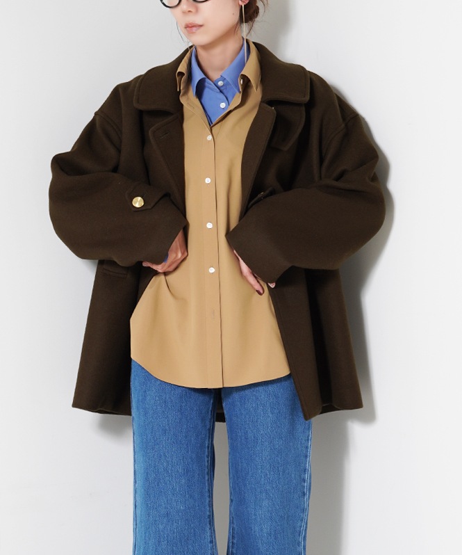 コットンタイプライターレイヤーシャツ