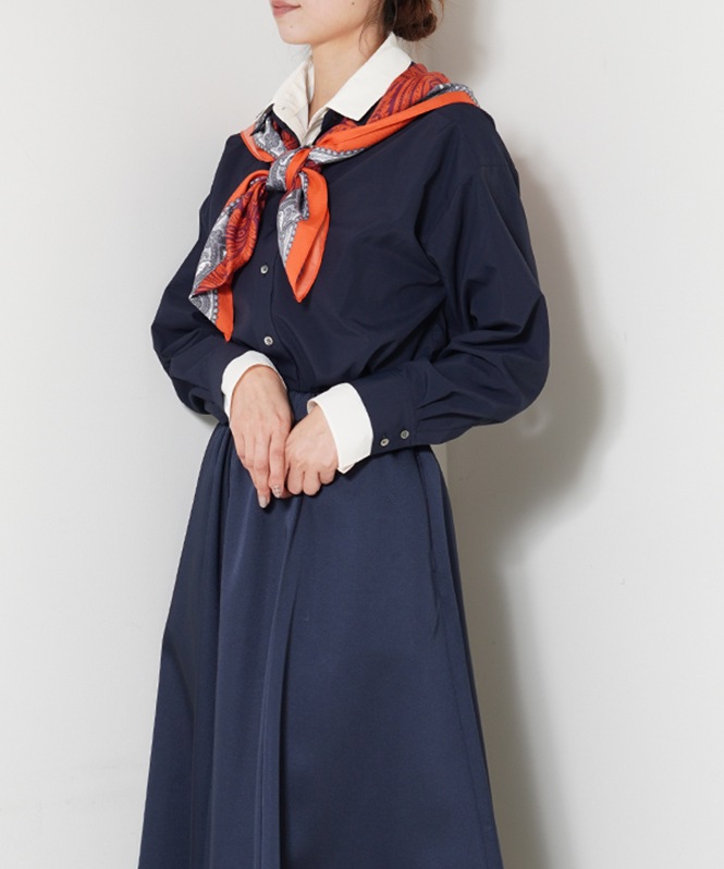 コットンタイプライターレイヤーシャツ