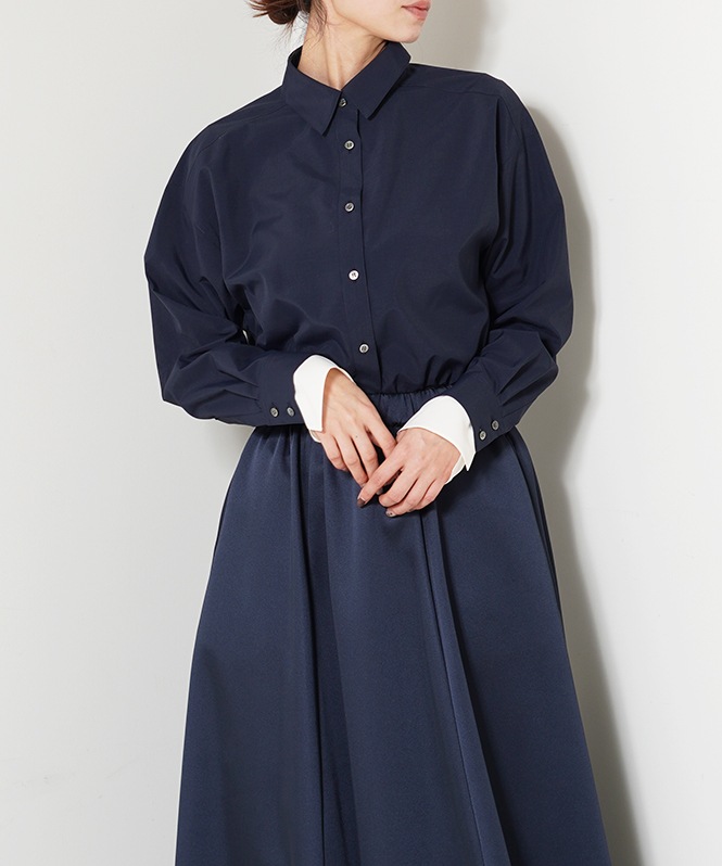 コットンタイプライターレイヤーシャツ