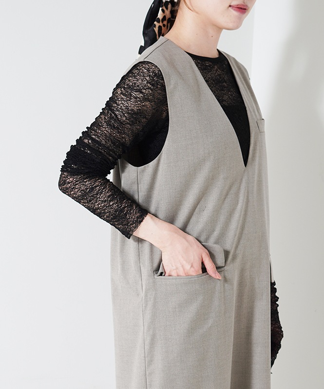 レースロングスリーブトップス