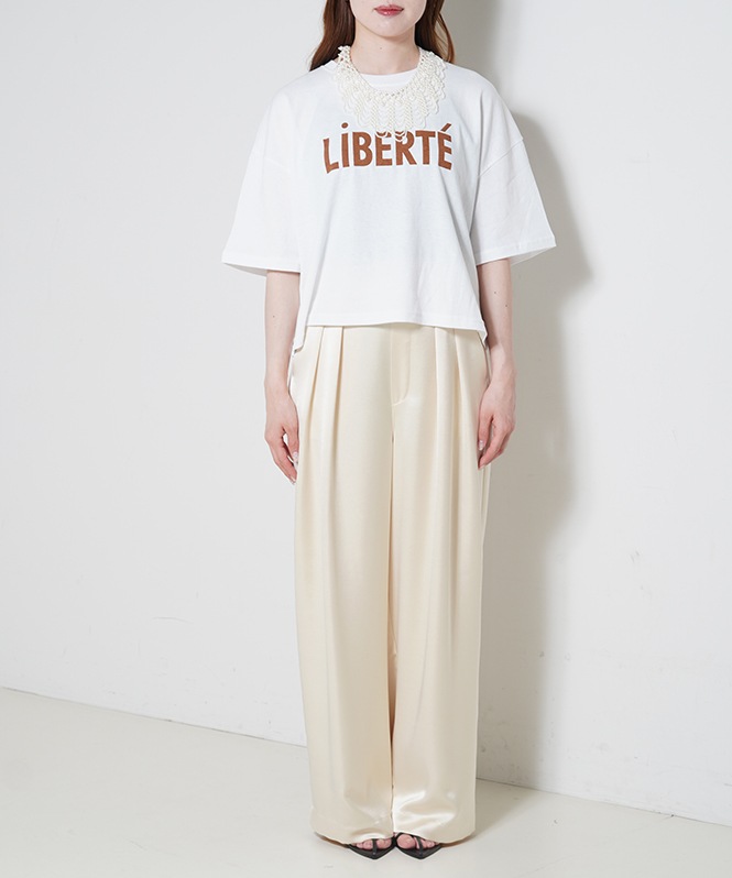 ネックレス付きヴィンテージ風ロゴTシャツ