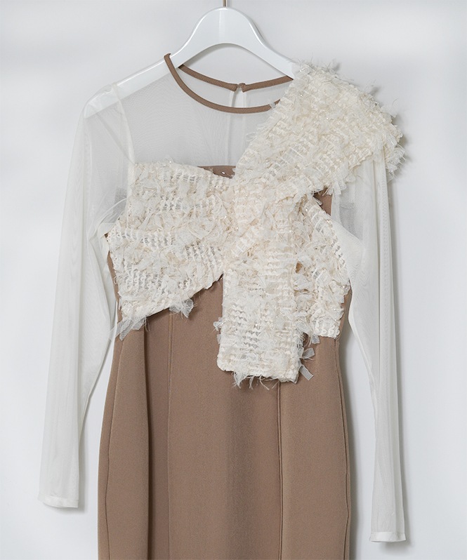 fringe glitter knot dress