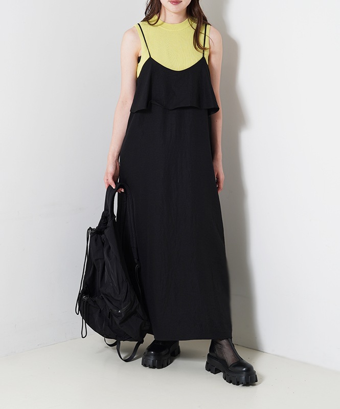 レイヤードデザインキャミワンピース