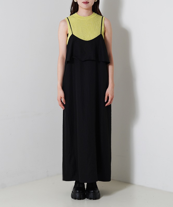 レイヤードデザインキャミワンピース