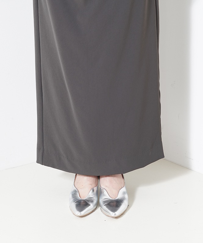 lace arm drape dress