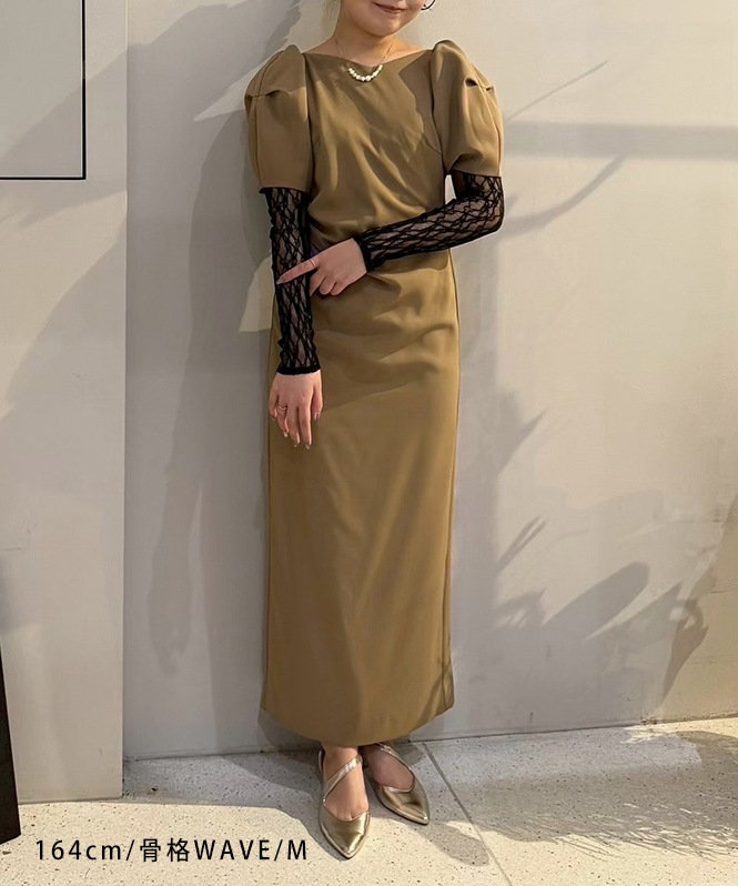 lace arm drape dress | DRESS,DRESS | ROOM903 online