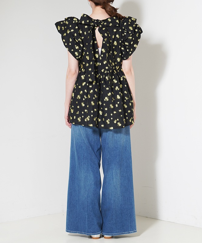 jacquard peplum tops