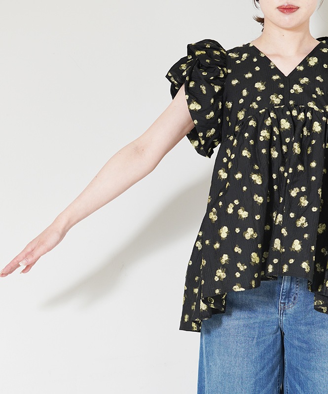jacquard peplum tops | TOPS,シャツ／ブラウス | ROOM903 online