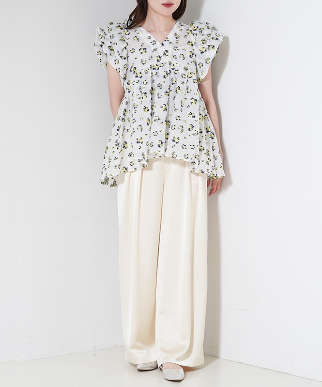 jacquard peplum tops | TOPS,シャツ／ブラウス | ROOM903 online