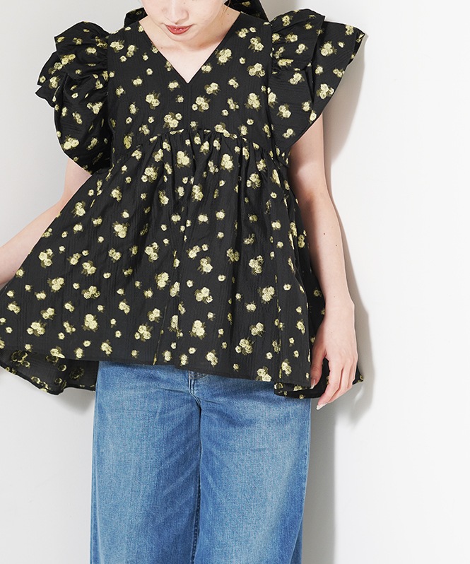 jacquard peplum tops | TOPS,シャツ／ブラウス | ROOM903 online