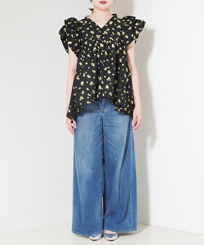 jacquard peplum tops