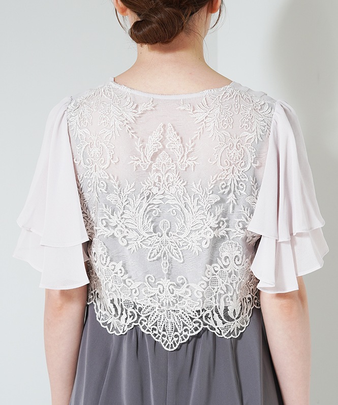 バッグ刺しゅうシフォンボレロ