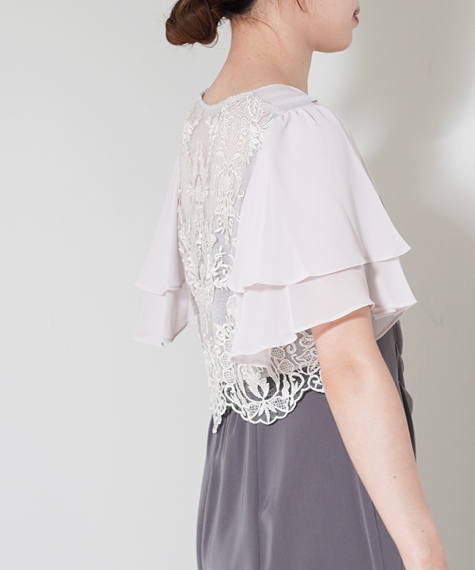 バッグ刺しゅうシフォンボレロ