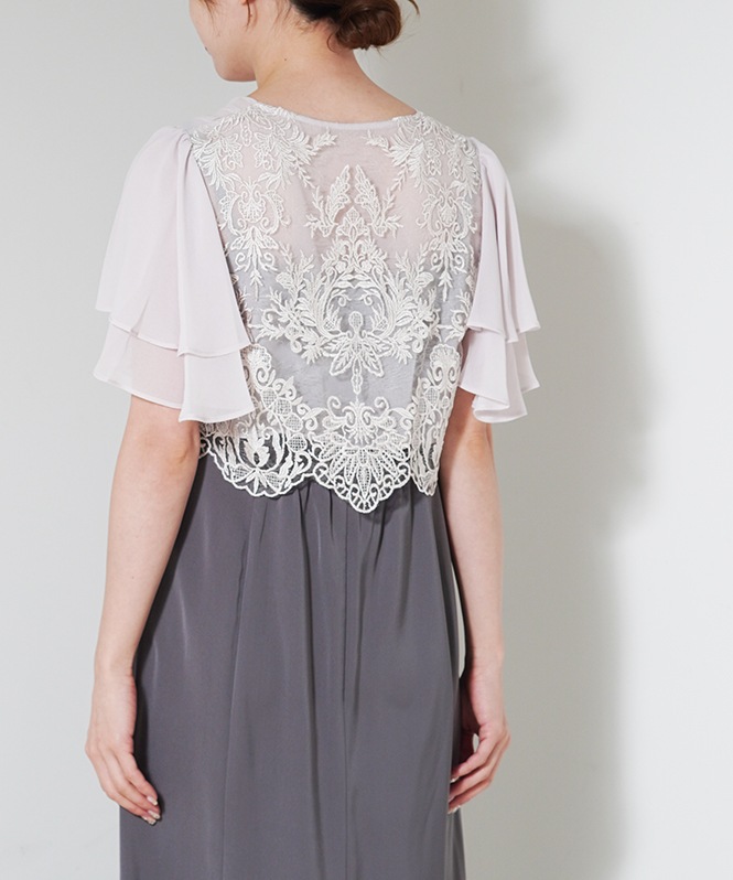 バッグ刺しゅうシフォンボレロ