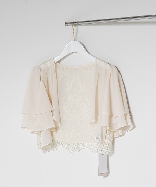 バッグ刺しゅうシフォンボレロ