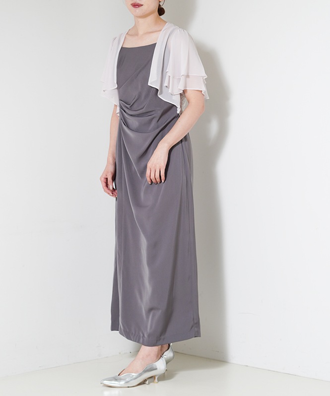 バッグ刺しゅうシフォンボレロ