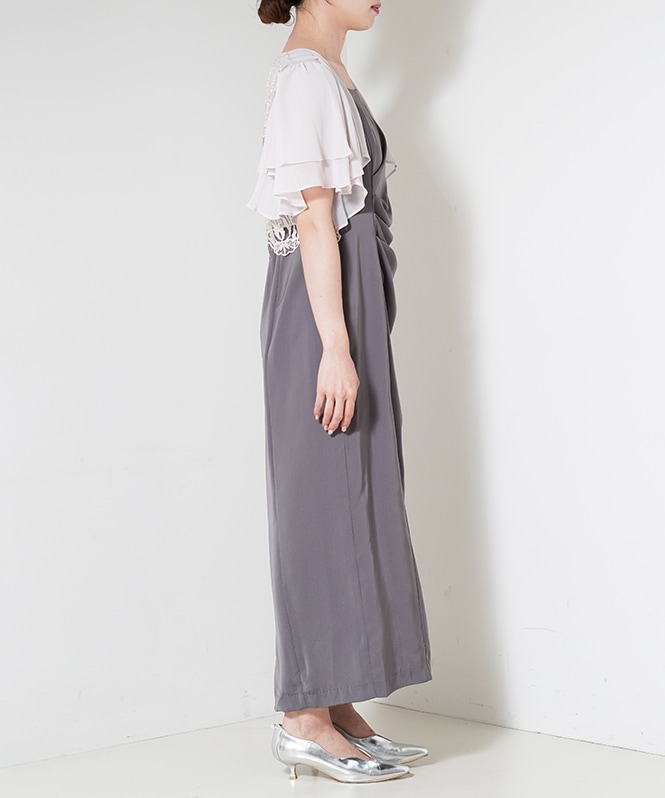 バッグ刺しゅうシフォンボレロ