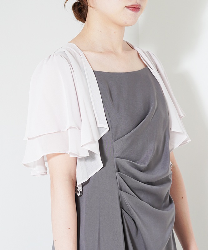 バッグ刺しゅうシフォンボレロ