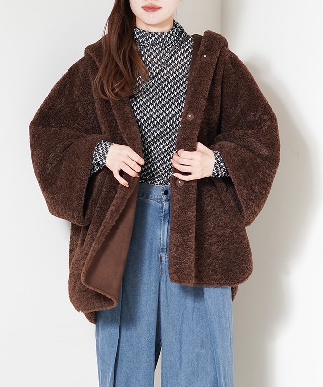 リバーシブルファーフーディアウター