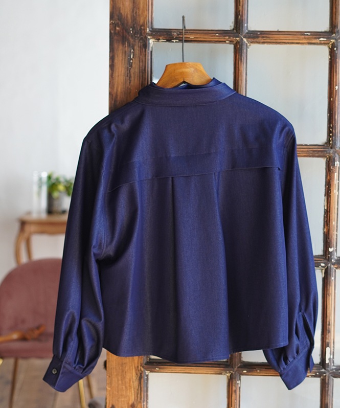 テンセルデニムリボンシャツ