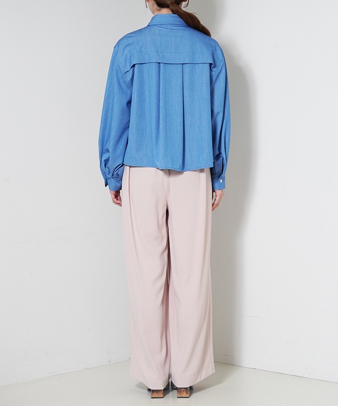 テンセルデニムリボンシャツ