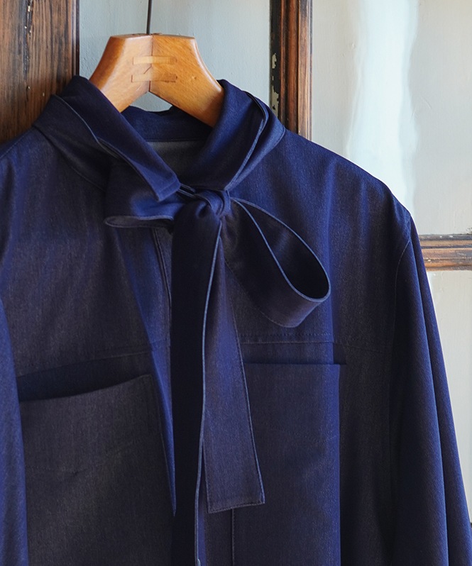 テンセルデニムリボンシャツ