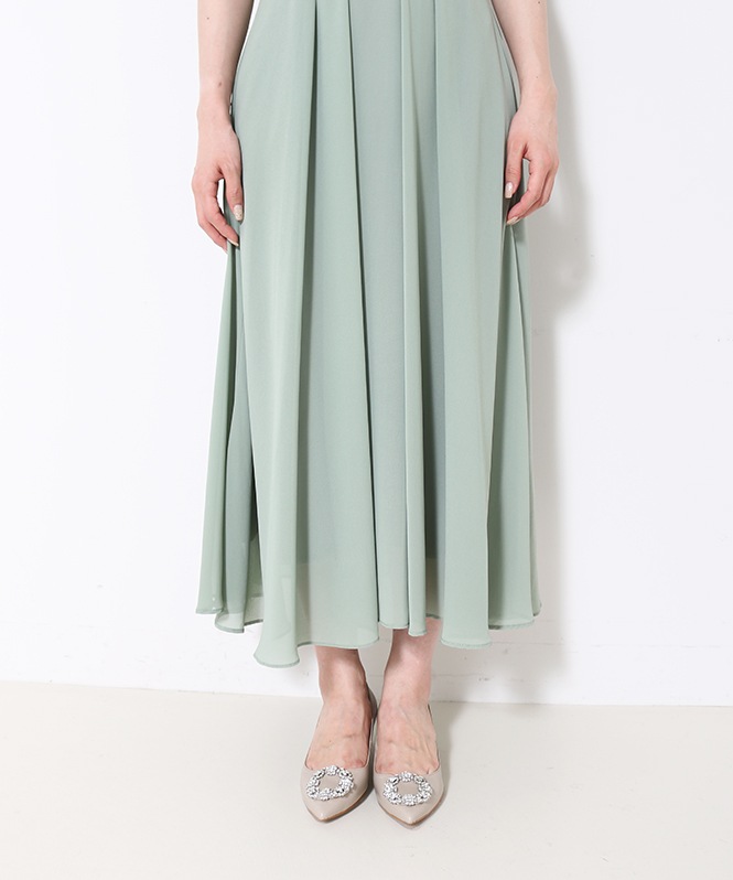 Mmeeme リボンスエードフレアワンピース Mmeeme リボンスエードフレアワンピース M me eme／Ribbon suede