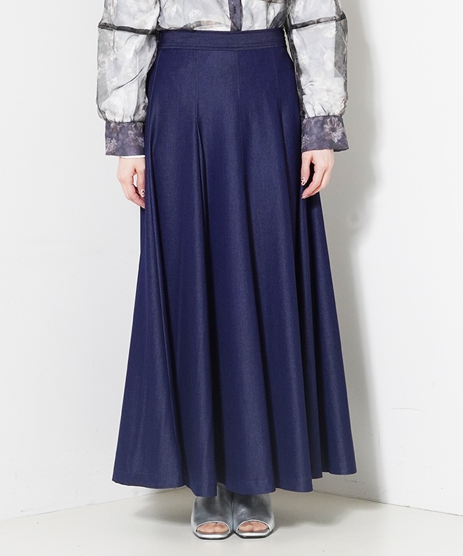 テンセルデニムフレアスカート