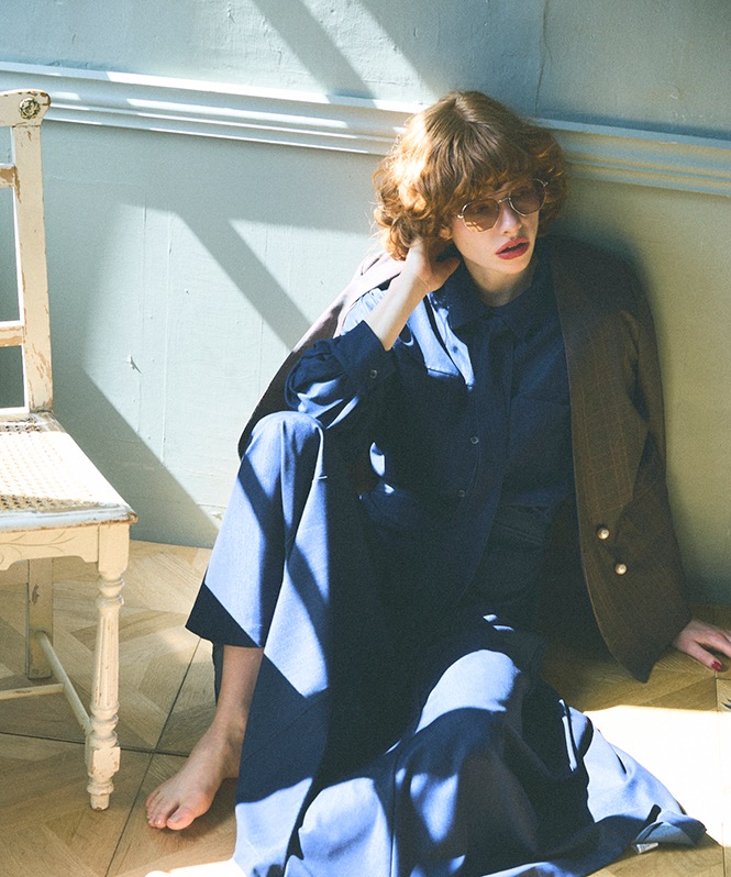 テンセルデニムフレアスカート