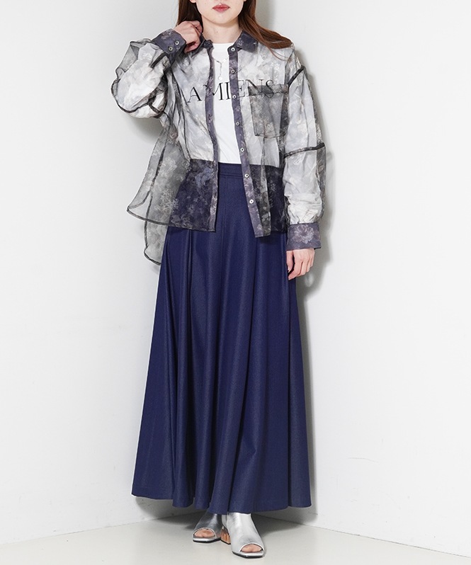 テンセルデニムフレアスカート