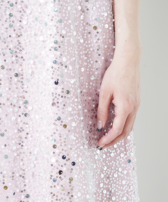 クリスチャンディオール　キャミソール　マーメイド　ガリアーノ期　スパンコール セール】【LEJA】スパンコール刺しゅうボタニカルマーメイドケープ