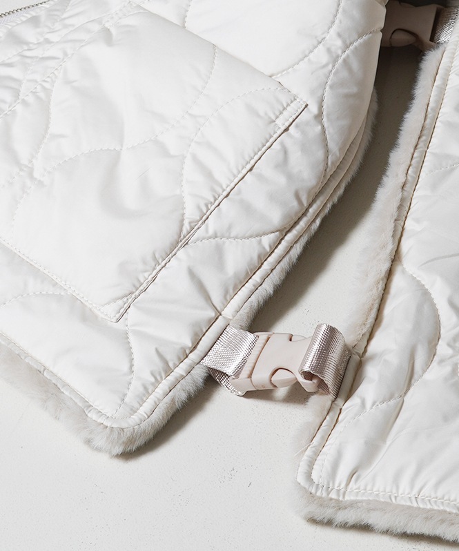 キルティング×ファーリバーシブルベスト