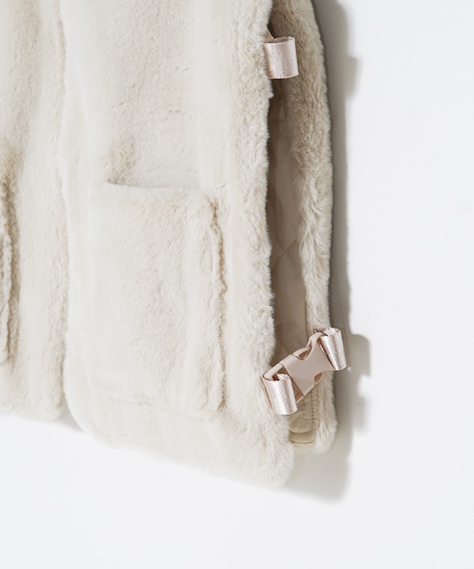 キルティング×ファーリバーシブルベスト