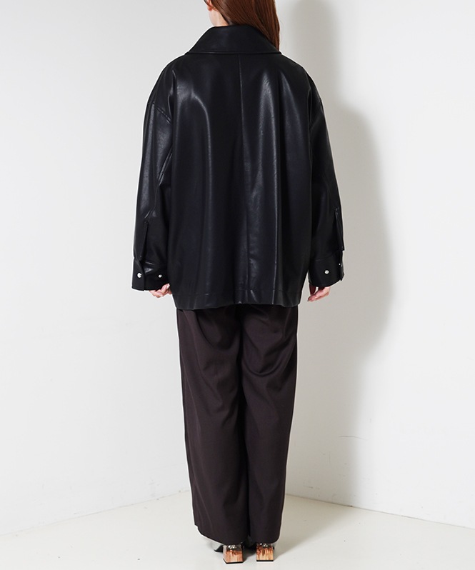 フェイクレザーブルゾン