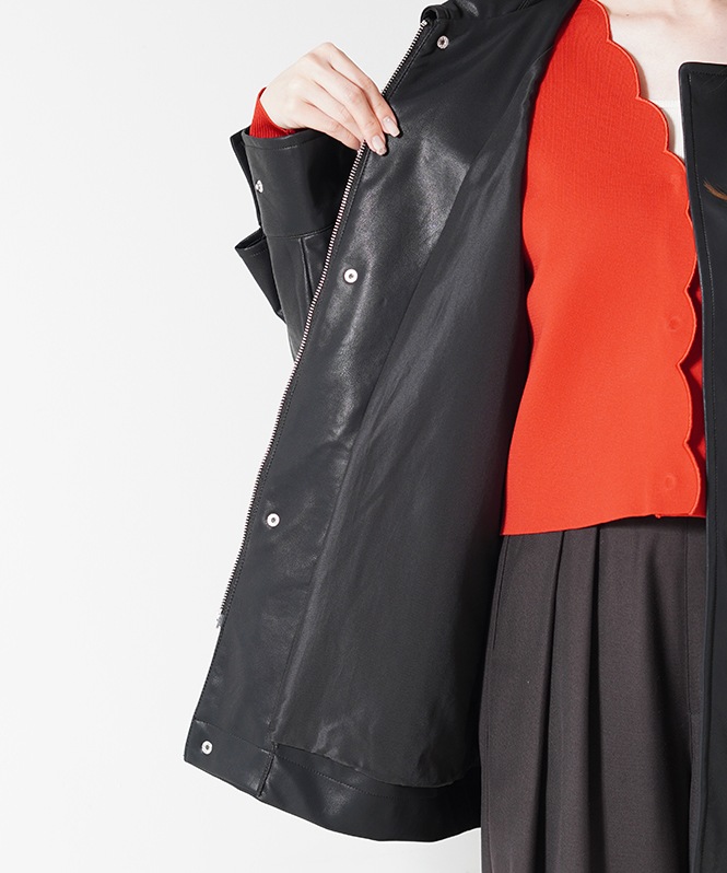 フェイクレザーブルゾン