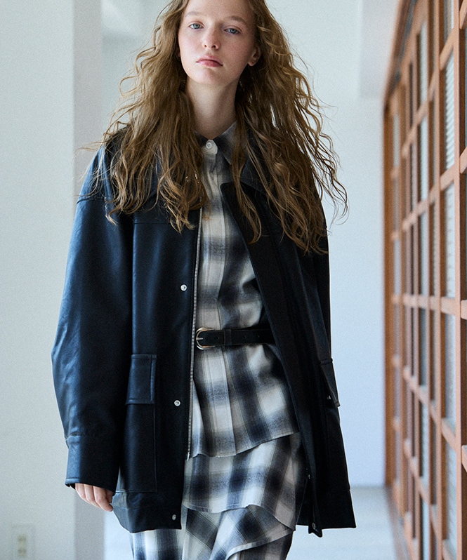 フェイクレザーブルゾン