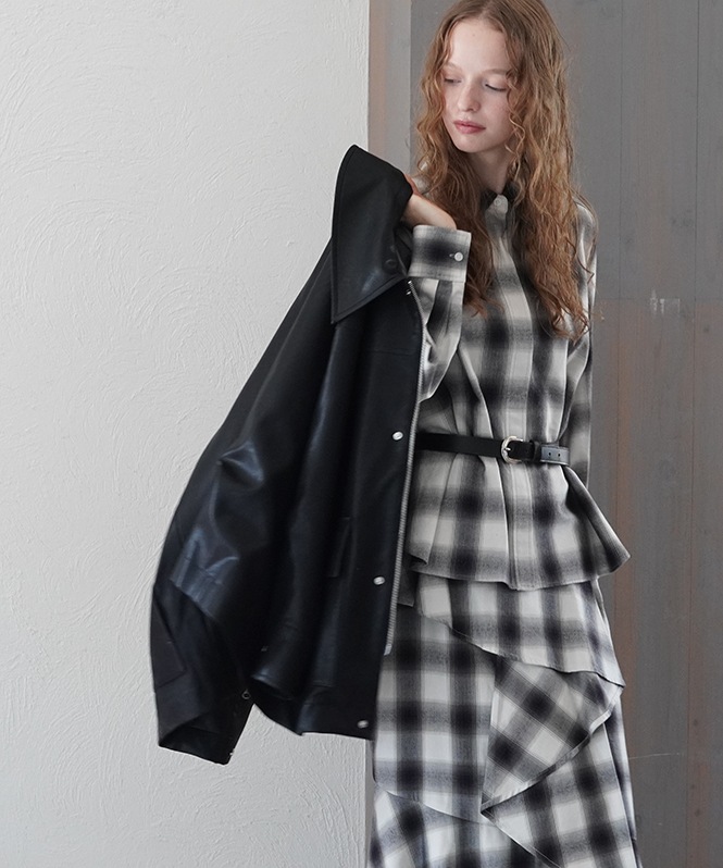 フェイクレザーブルゾン