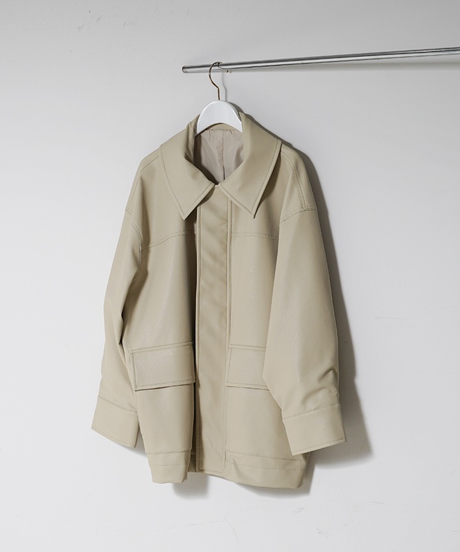 フェイクレザーブルゾン