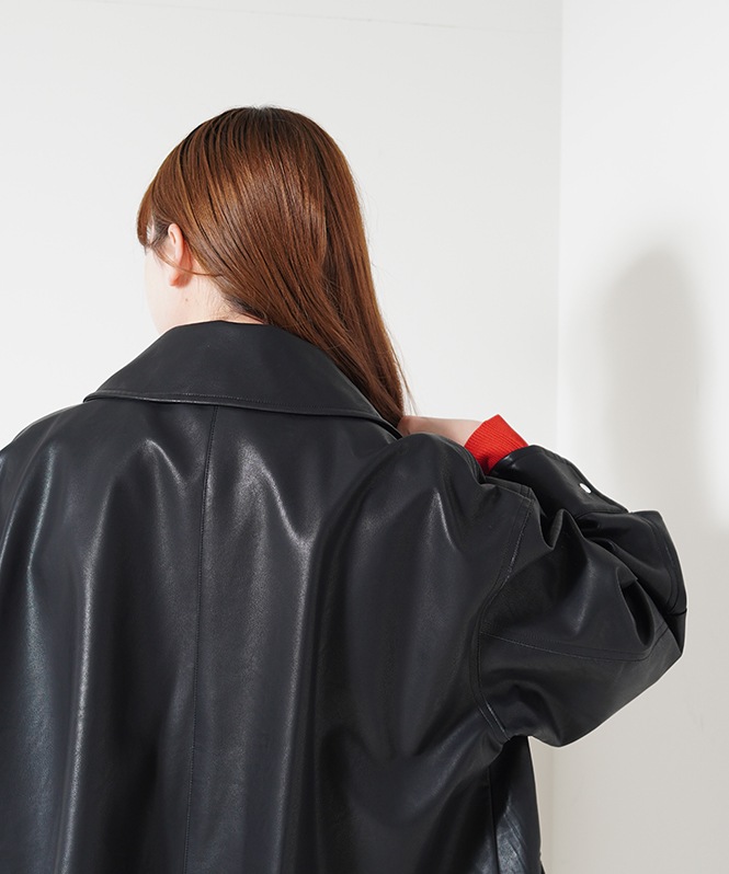 フェイクレザーブルゾン