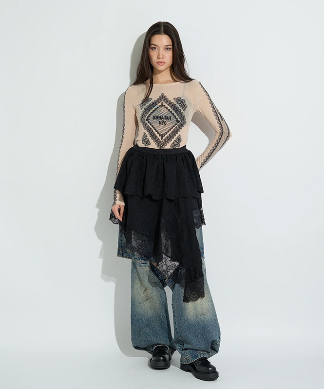 アシメレーススカート