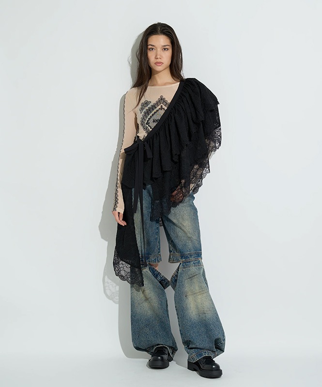 アシメレーススカート