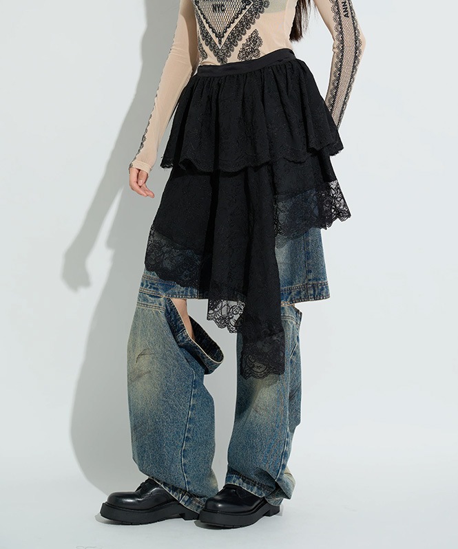 アシメレーススカート