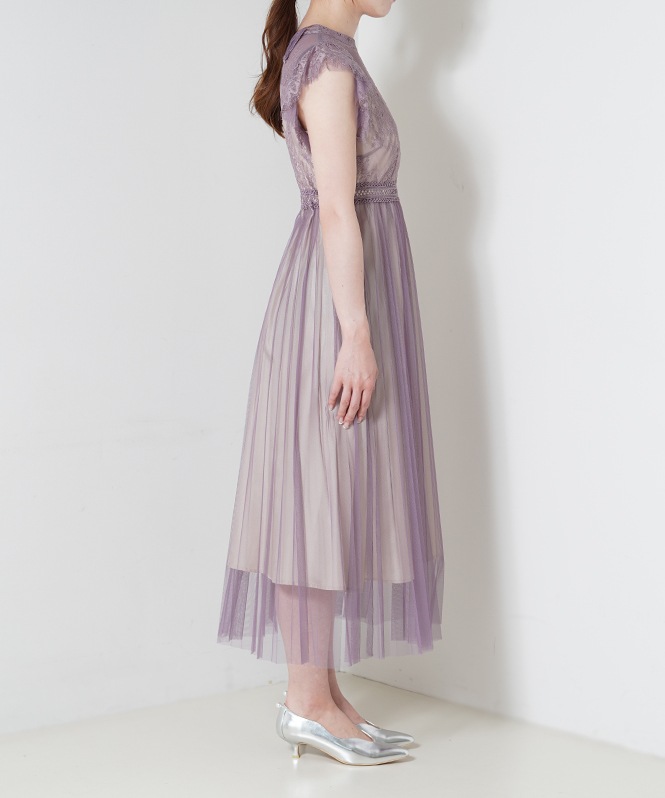 【美品】VALERIANE フレア袖チュールワンピースドレス　Lサイズ 袖フリルチュールワンピース | DRESS,DRESS | ROOM903 online