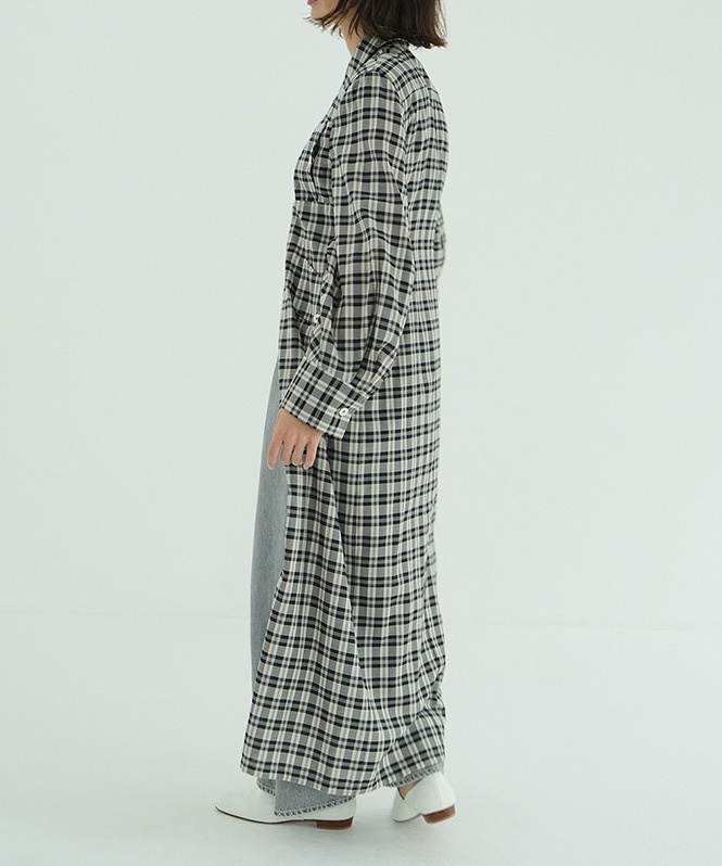 UP POCKET CHECK SHIRT ONEPIECE