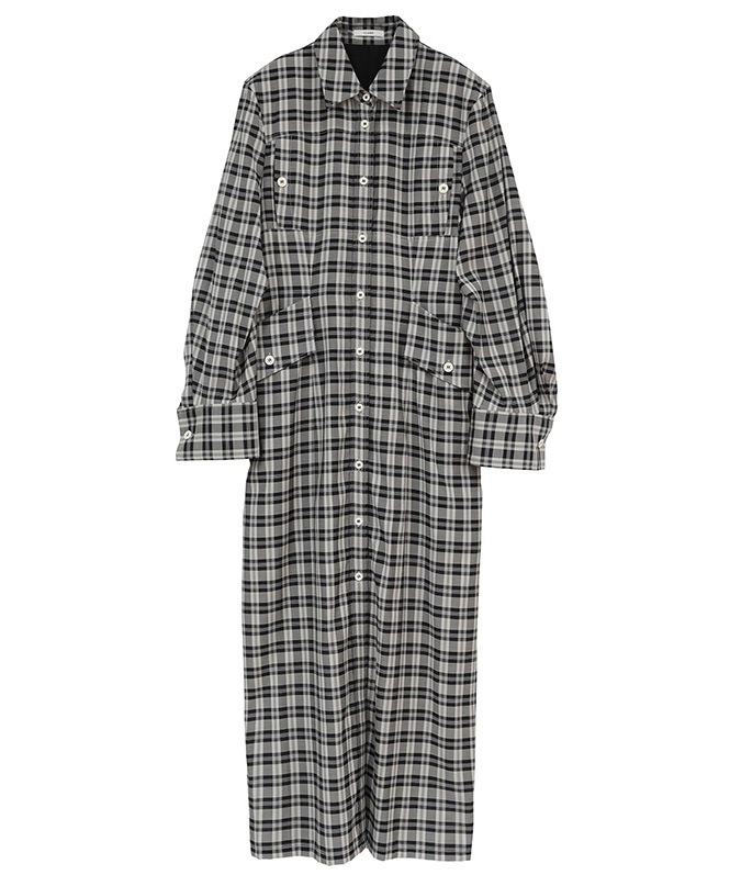 UP POCKET CHECK SHIRT ONEPIECE