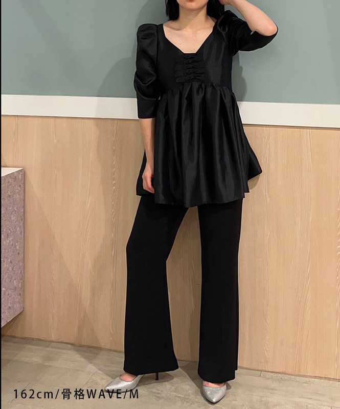 edge ribbon setup dress